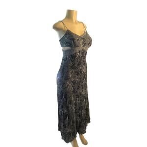 Women S Urban Outfitters Ecote Shipwreck Cutout Maxi Dress Printed Black Boho